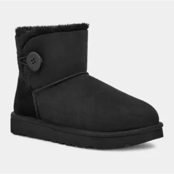 UGG Mini Bailey Button II Black, size 8 - Picture 1 of 8
